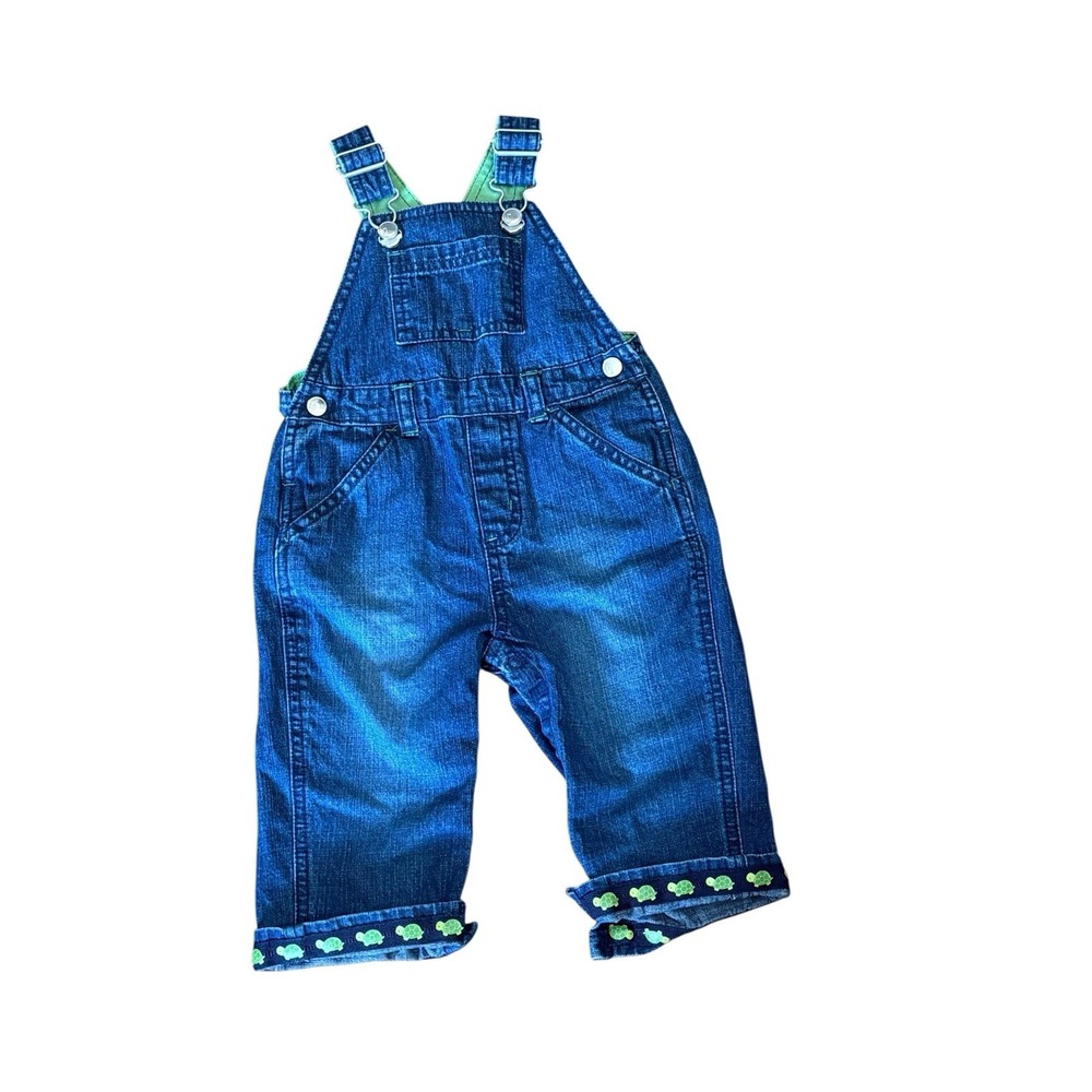 Gymboree Tiny Turtle Denim Bib Overalls 2008 Baby Boy 6-12 Months